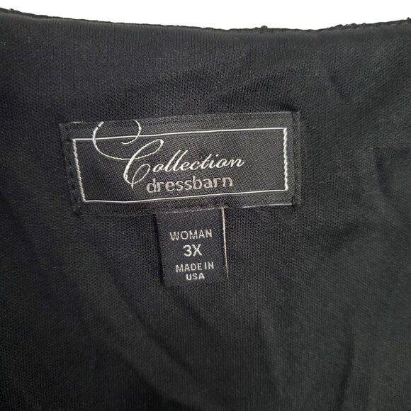 DressBarn Collection Sz 3X Top Open Knit Cold Shoulder Ribbon Tie Peplum Silver - Picture 3 of 9